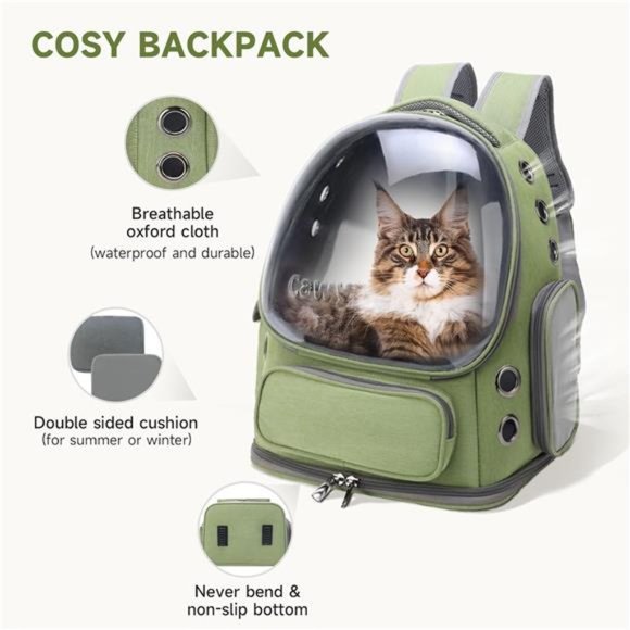 Cat Backpack Carrier, Breathable Cat Carrier Large Space Bubble Pet Backpack - Picture 5 of 7